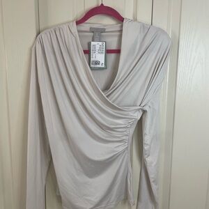 H&M Cream Drape Blouse